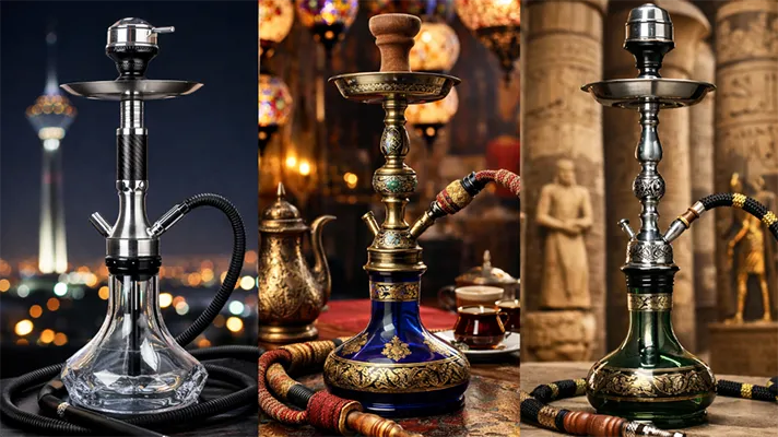 مقارنة الشيشة الإيرانية والتركية والمصرية