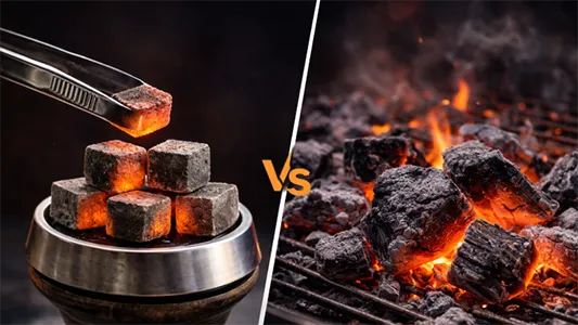 الفرق بين فحم الشوي وفحم الشيشة